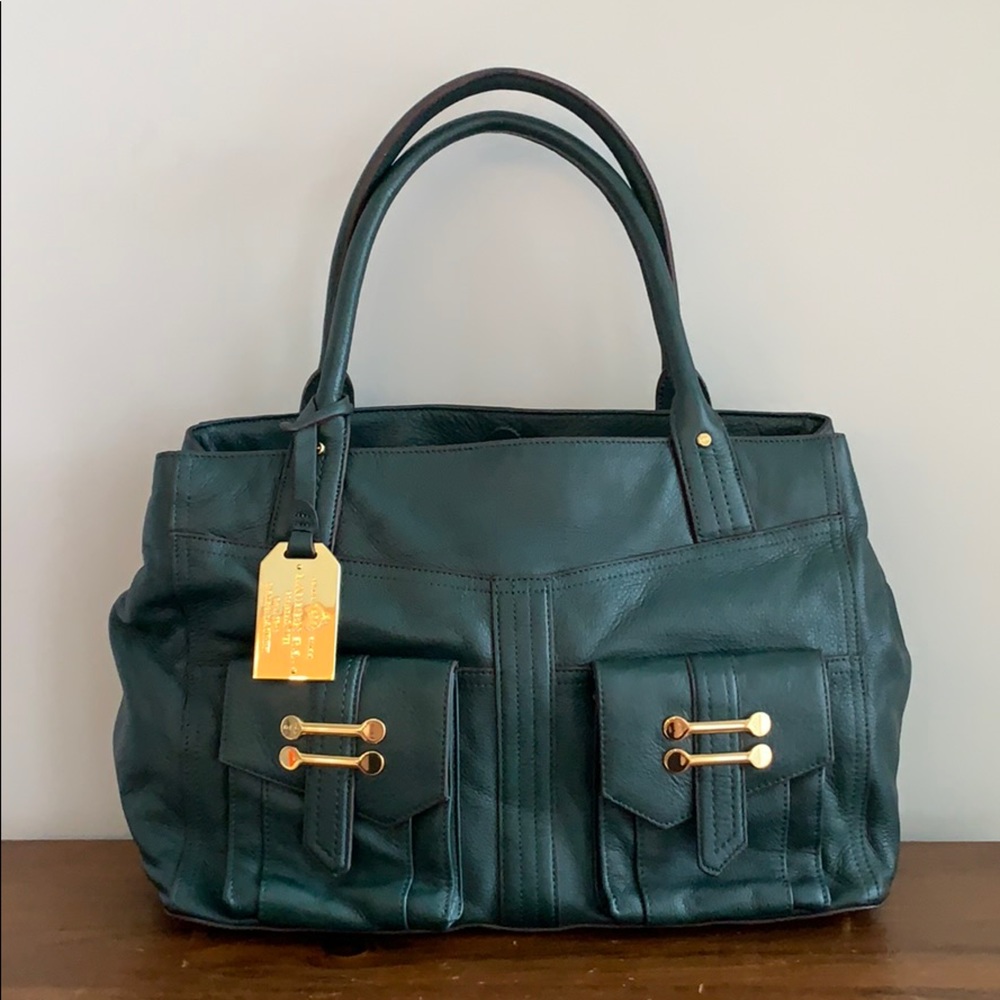 Ralph Lauren Genuine Soft Leather Green/Gold Bag.
